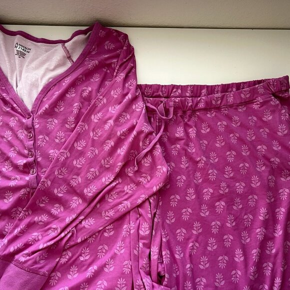 Addison Meadow Other - Addison Meadow Pajama Set 3X Whisper Knit Henley Pants Floral Pink Pockets NWOT